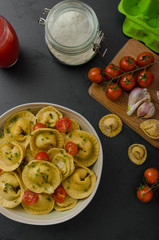 Homemade big tortellini