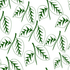 Seamless pattern with leaves plants