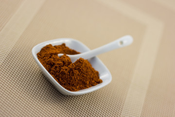 Paprika in Dish with Spoon