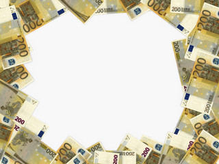 Euro background. Two hundred euros.
