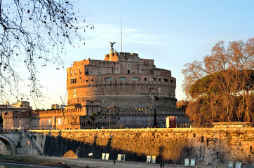 Castel Sant'Angelo at sunset Rome, Italy
