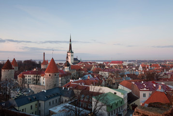 Naklejka na ściany i meble aerial view on Tallin in Estonia