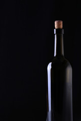 Bottle of red wine with copyspace