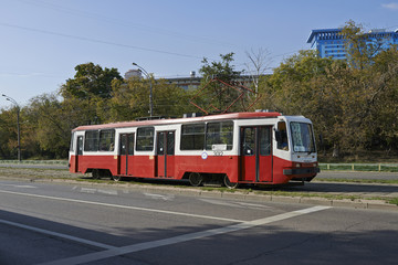 Fototapeta na wymiar tram in moscow