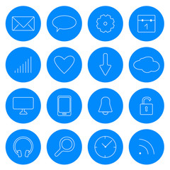 Web and Mobile line internet icons modern style vector set