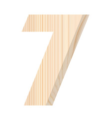 Obraz premium Number from wooden alphabet set isolated over white.