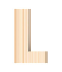 Letter from wooden alphabet set isolated over white.