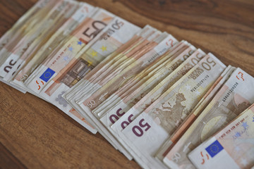 50 euro banknotes money on the table
