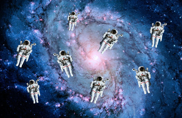 Astronauts Galaxy Space Spiral