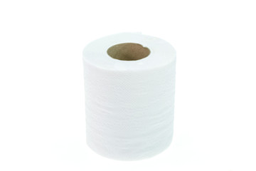 Roll of toilet paper isolated on white