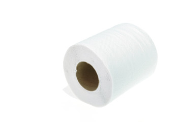 Roll of toilet paper isolated on white