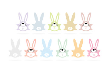 happy easter bunny cartoon greeting card
