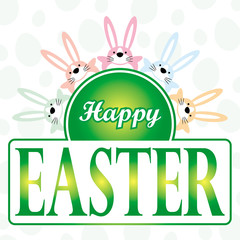 happy easter bunny cartoon greeting card