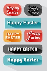 Happy easter banners with retro fonts. Vector eps10.