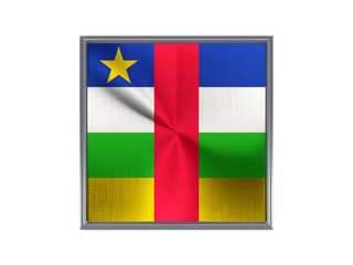 Square metal button with flag of central african republic