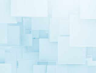 White 3d overlapping squares layer