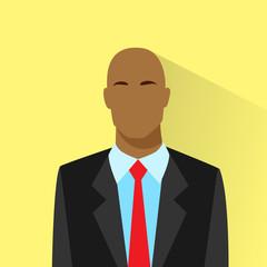 businessman african american bold profile icon male portrait