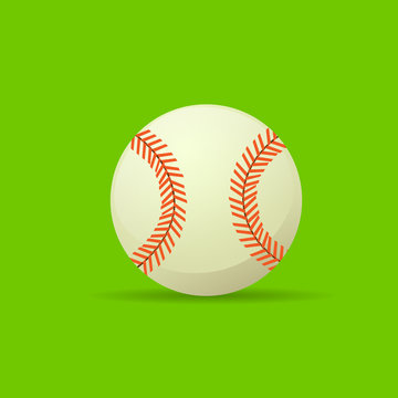 baseball ball color icon flat vector