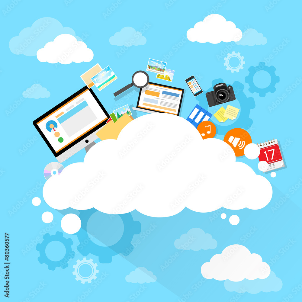 Poster Cloud computing technology device set internet data information