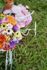 Beautiful vintage gerbera of artificial flowers