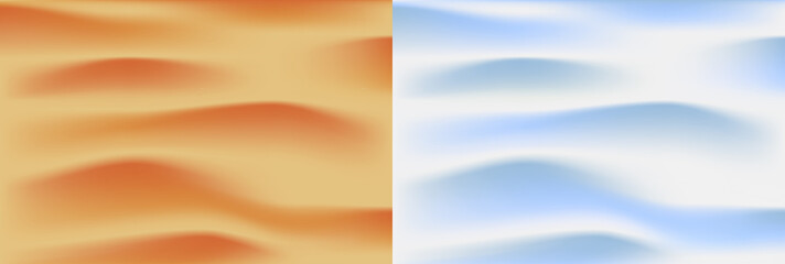 set of two realistic textures of the desert and snow cover