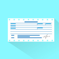 financial bill document, invoice order payment check flat design
