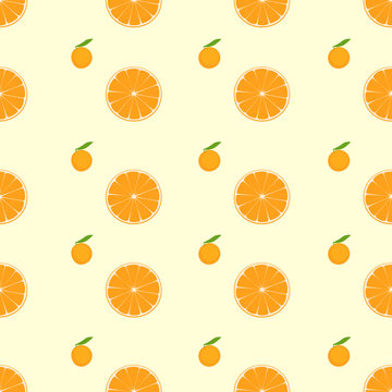 Orange Citrus Fruit Slice Seamless Pattern Vector