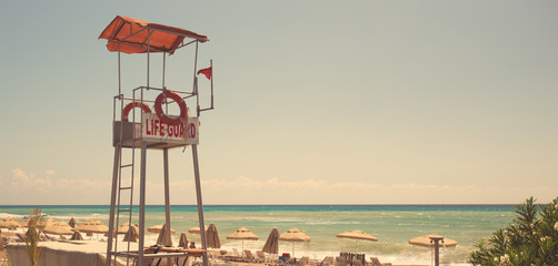 Lifeguard tower on the beach