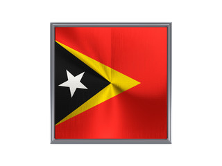 Square metal button with flag of east timor