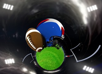 Abstract American football in a stadium
