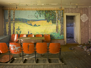 Obraz na płótnie Canvas russian village interior of an public room