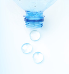 Soda water bottle with drops