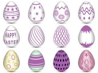 12 Purple Easter Eggs