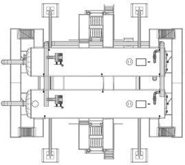 Wire-frame Oil and Gas industrial equipment. Tracing