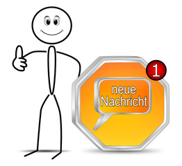Strichmännchen mit neue Nachricht Button