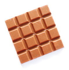 Milk chocolate bar isolated on white