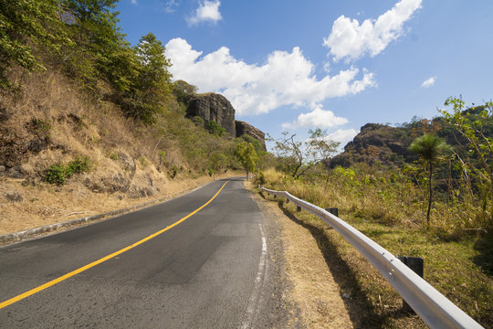 Two lane roadway in El Salvador