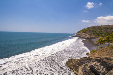 Amazing panoramic view of Sunzal beach in El Salvador