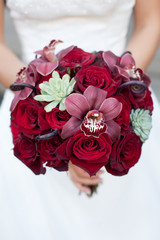 Bridal Bouquet with Red Roses