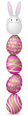bunte Ostereier mit Osterhasen