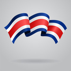 Costa Rican waving Flag. Vector illustration