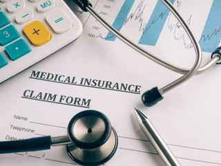 mortgage application form on the desk.