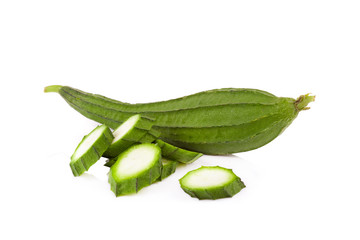 fresh loofah on the white background