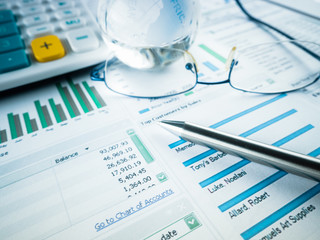 Stock Market Finance Account Report on the desk.
