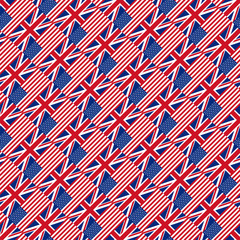 Seamless pattern with flags. Vector illustration.