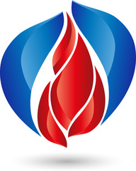 Logo, Feuer, Flame, Wassertropfen, Wasser