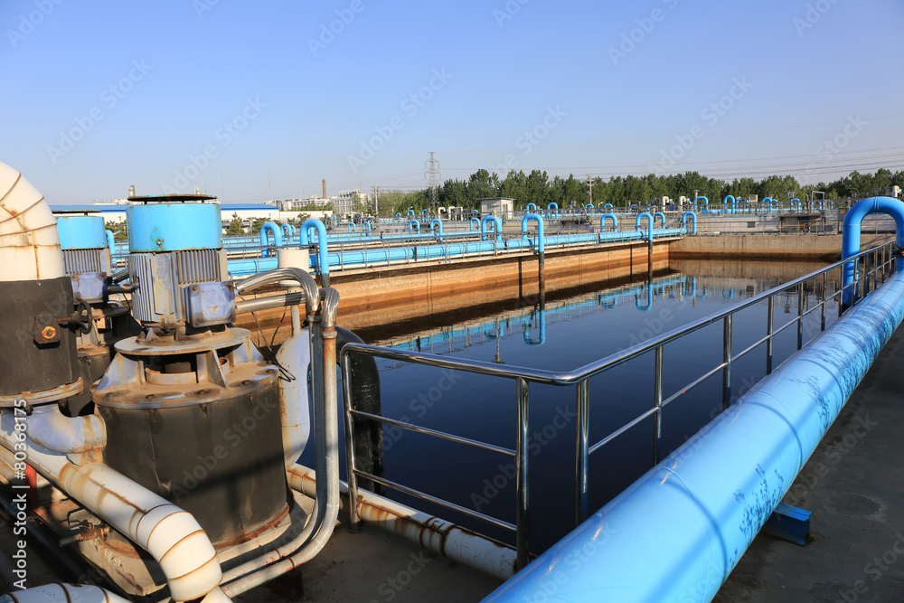 Wall mural water treatment plant - water treatment plant within the pumps and pipelines