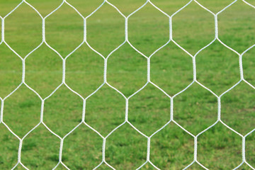 Abstract soccer goal net