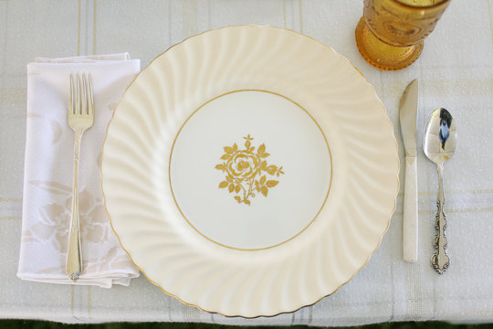 Classical Table Setting with Vintage China