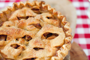Macro Photo of a Freshly Baked Homemade Apple Pie